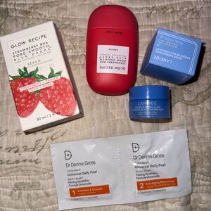 Glow Recipe Strawberry PoreSmooth Blur Drops, Laneige, Dr Denis Gross bundle NIB